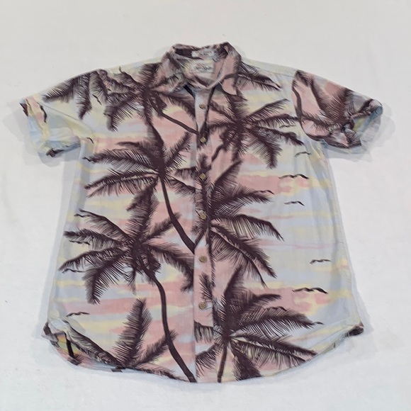 Sun Stylin men’s vintage tropical print short sleeve button down shirt size M - Picture 1 of 7
